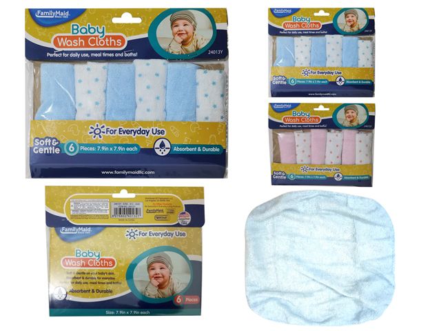 144 Pieces of 6pc Baby Wash Cloths