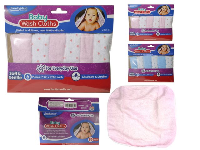144 Pieces of 6pc Baby Wash Cloths