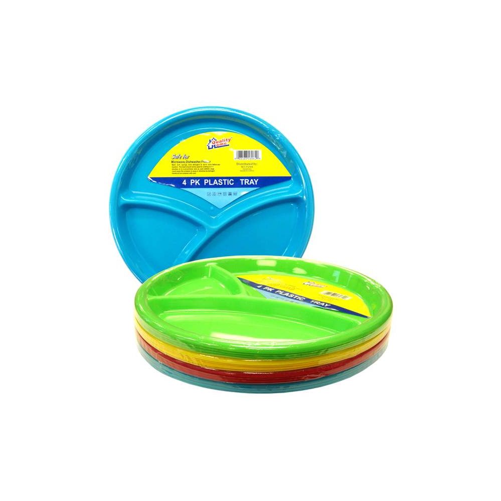 48 Pieces of Plastic Plate 4pk Assorted