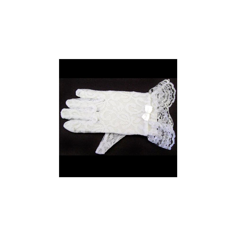 120 Pairs of White Lace Gloves For Toddlers