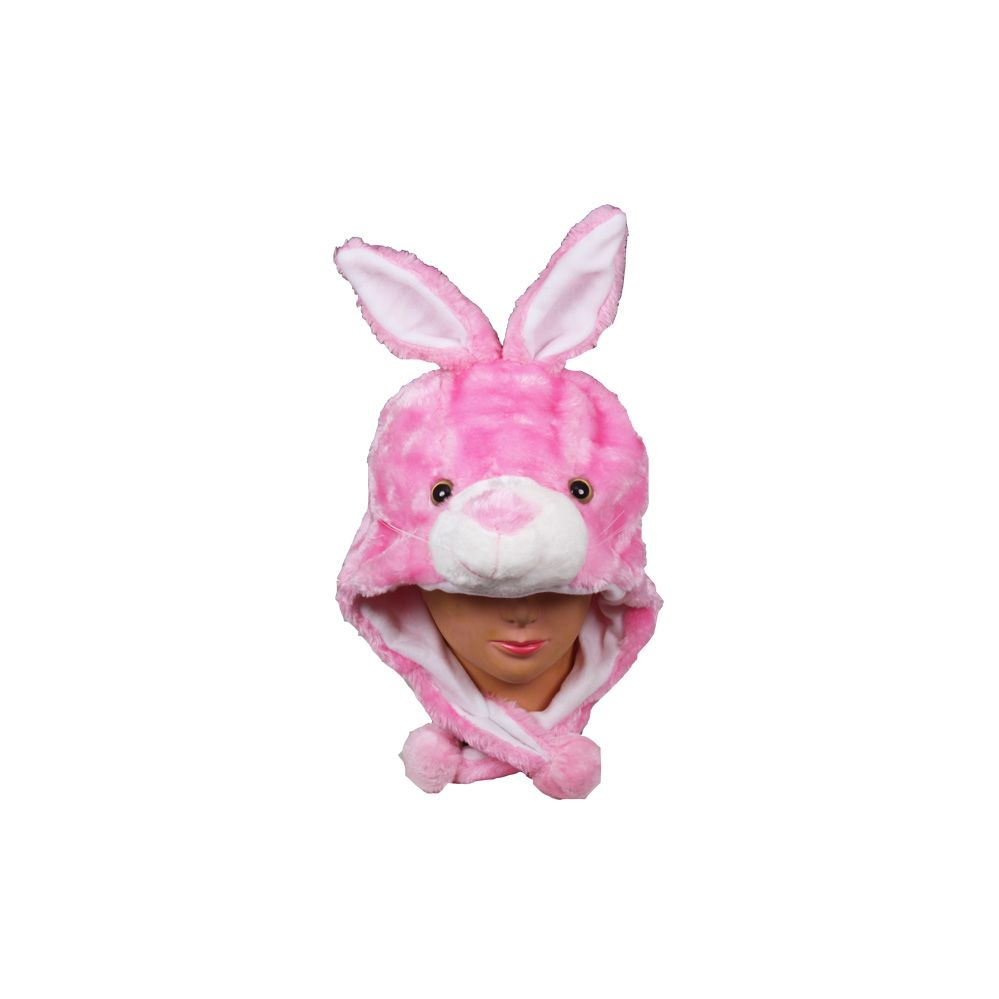 10 Pieces of Soft Plush Pink Rabbit Animal Character Earmuff Hat
