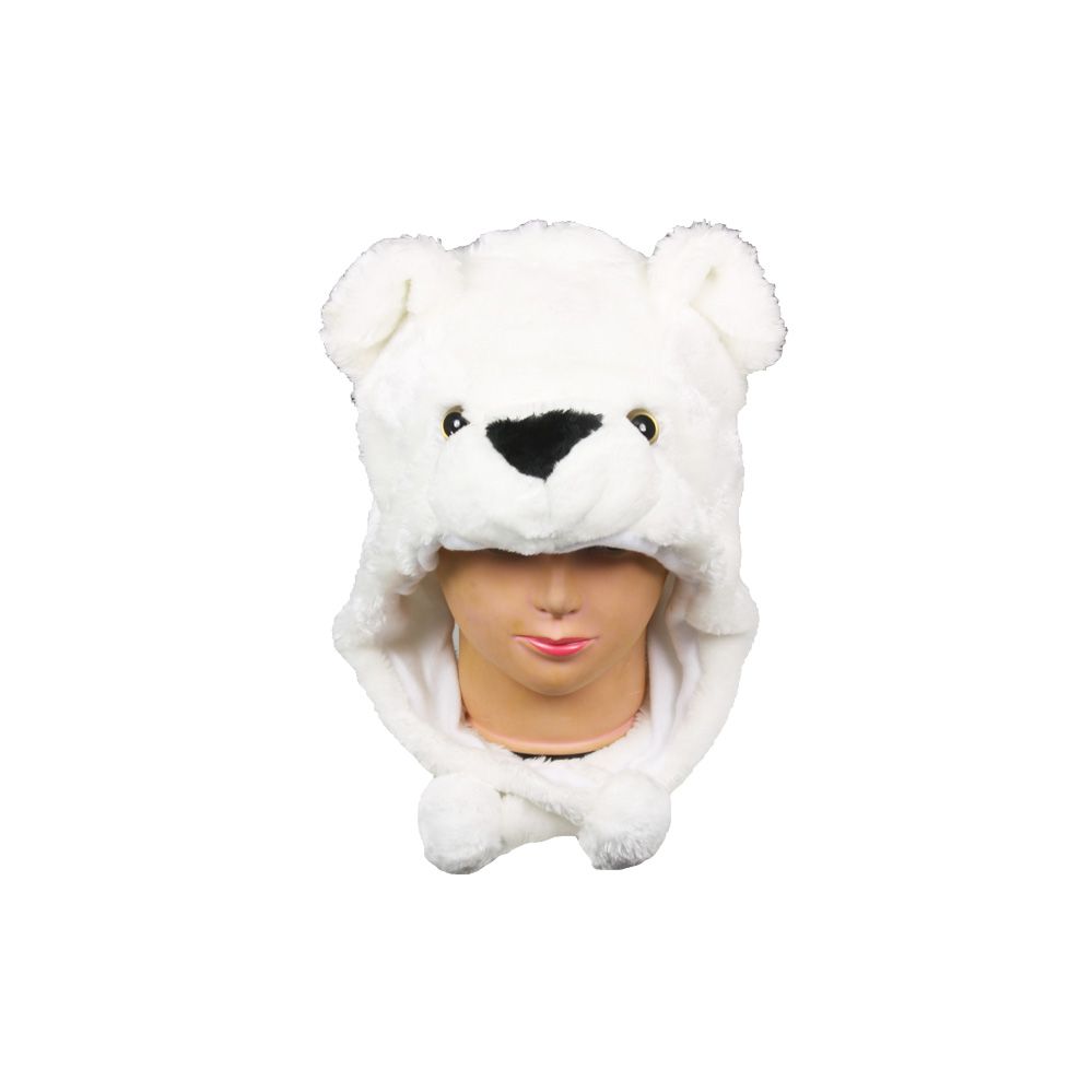 10 Pieces of Soft Plush Polar Bear Animal Character Earmuff Hats