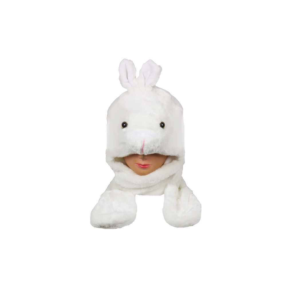 10 Pieces of Cute Bunny Animal Character Built In Paws Mitten Hat
