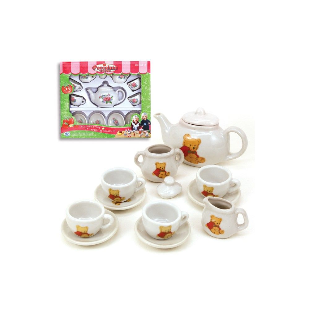 12 pieces of 13pc Porcelain Tea Set