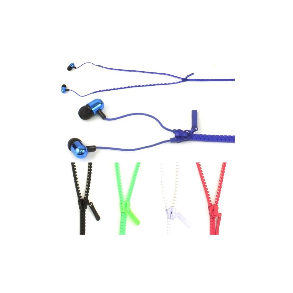 50 Pieces of Zipper Ear Buds In Assorted Colors.