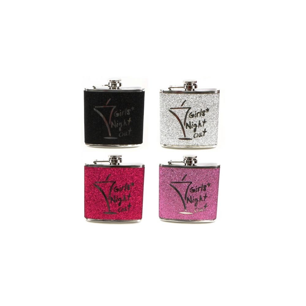 160 Wholesale Girls Night "2" Out Flask - Assorted Colors Sold In A Display W/8 Flasks