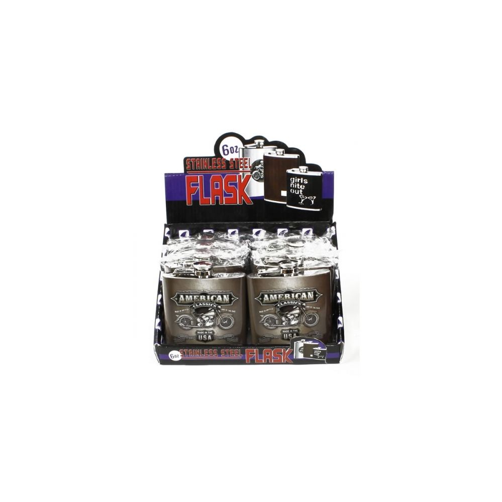 160 Wholesale American Cycle Flask In A Retail Counter Box Display