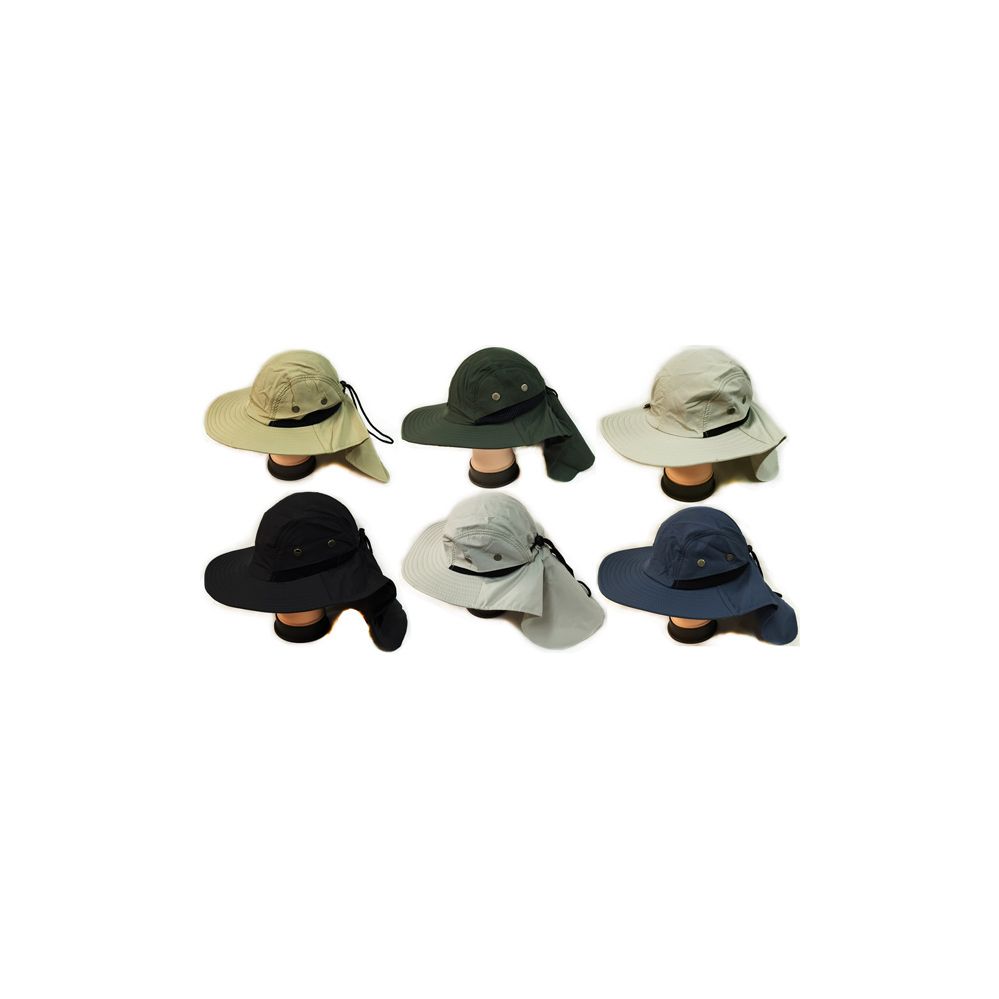 24 Pieces Summer Hunting Fishing Hat With Neck Cover Assorted - Fishing Items
