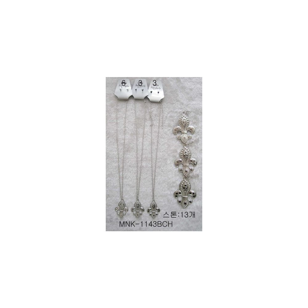 120 Pieces of Fleur De Lis Necklace Earring Set