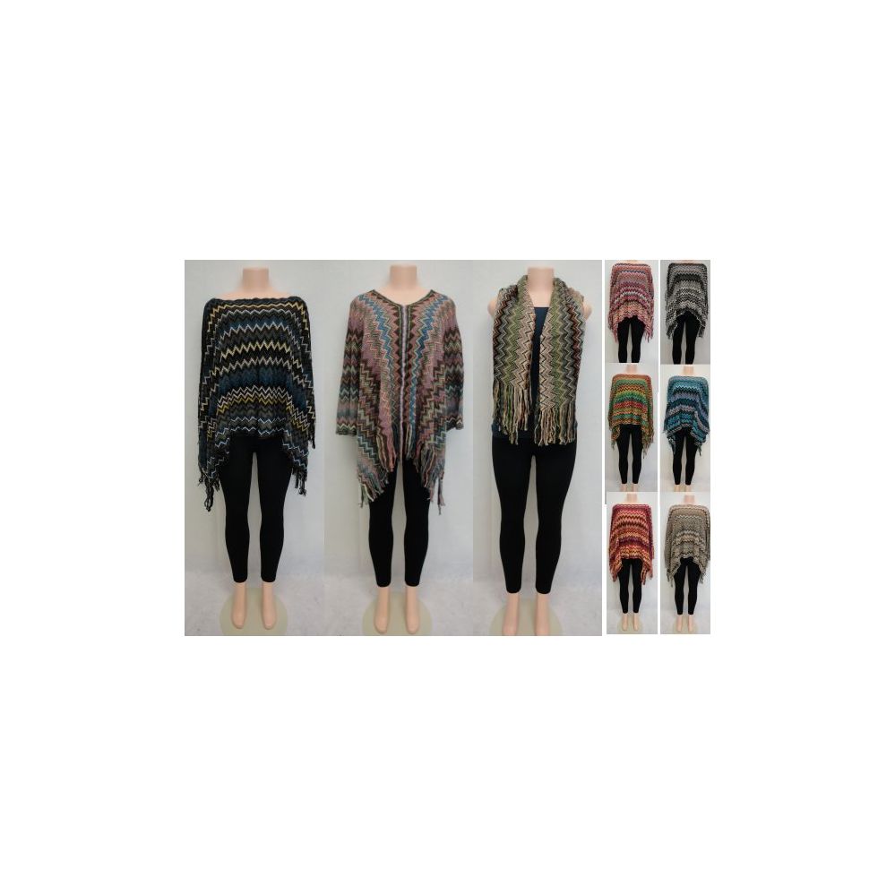 12 Pieces of Knitted Shawl With Fringe [chevron]