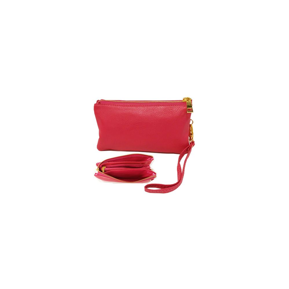 8 Pieces of Wallet Wristlet Two Slit Pocket And Dividing Zip Pocket 1 Pc Of Color Pink