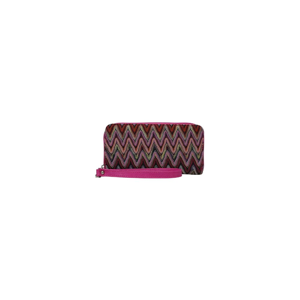 8 Pieces of Chevron Design Fuchsia Wallets Wristlets