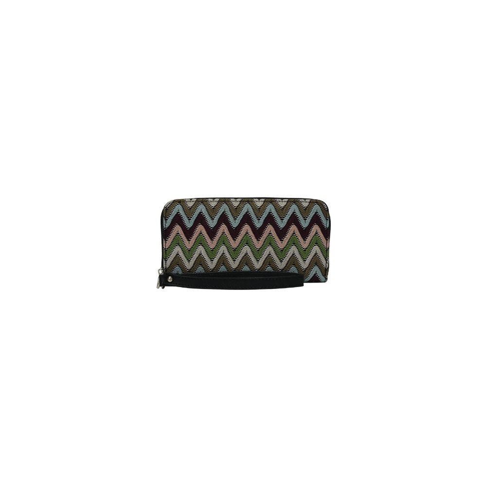 8 Pieces of Chevron Design Black Wallets Wristlets