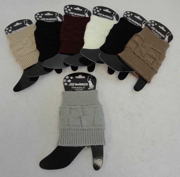 24 Pairs of Knitted Boot Cuffs [square Knit]