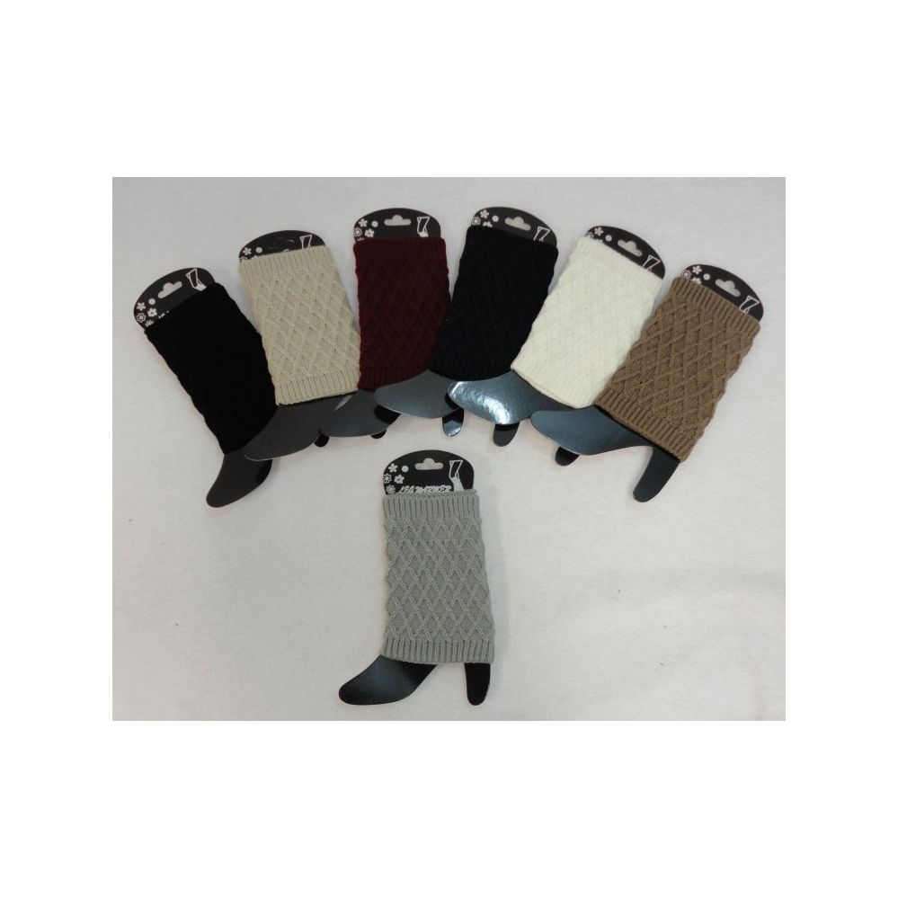 12 Wholesale Knitted Boot Cuffs [diamond Knit]