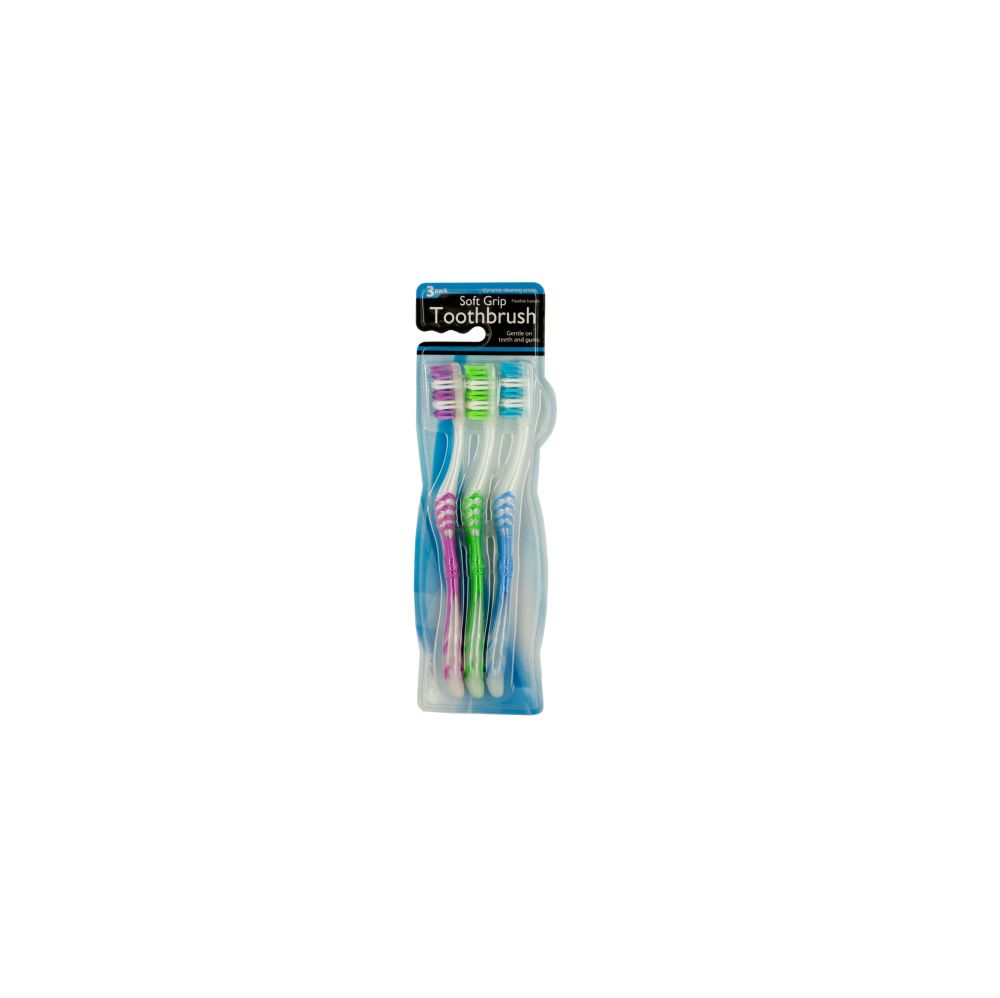 24 Wholesale Soft Grip Toothbrush Set - at - wholesalesockdeals.com