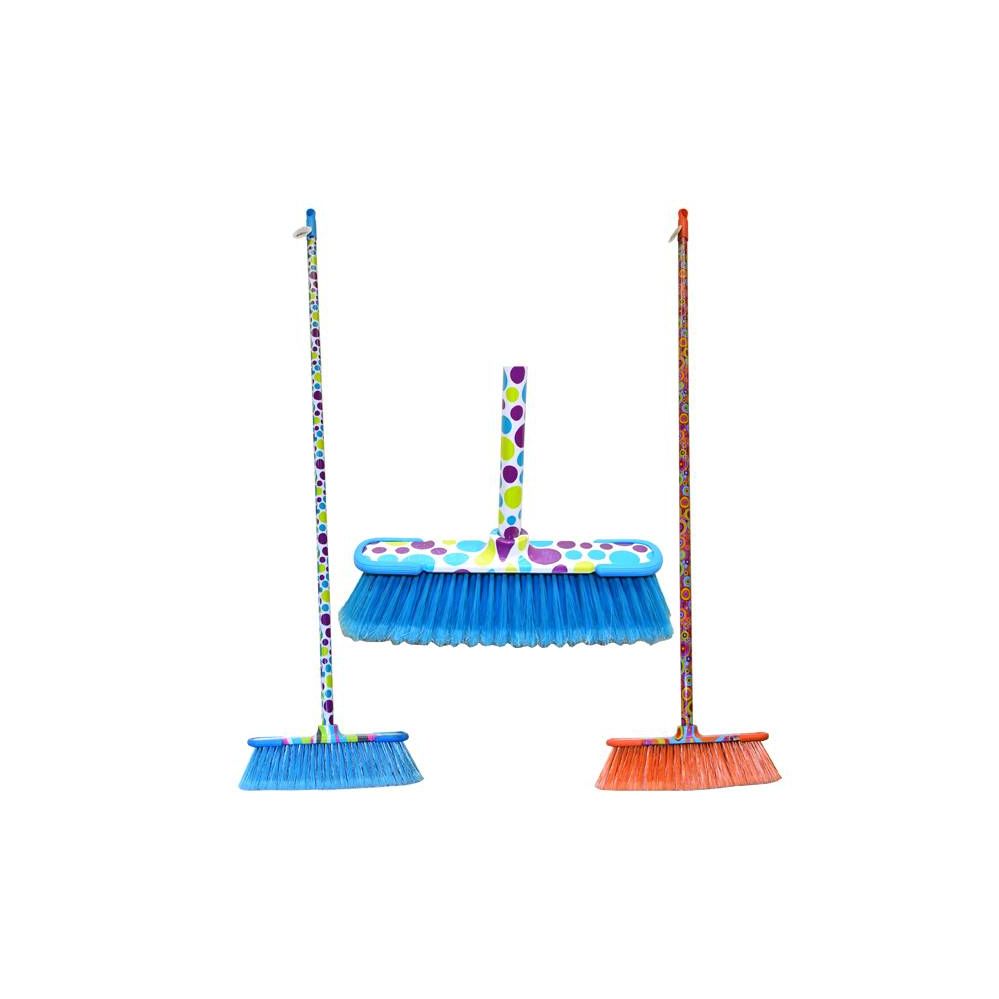 24 Pieces of Broom Printed Design Sticks Hd W/rubber Bumpers