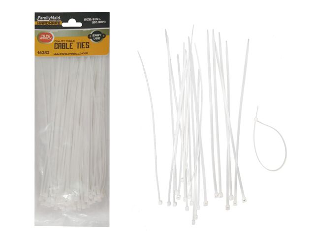 96 Pieces of 75 Piece White Cable Ties