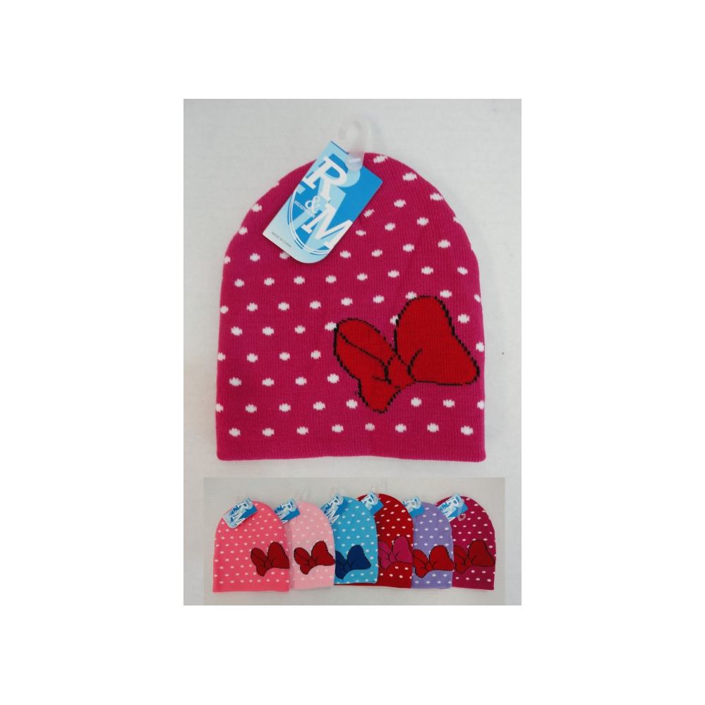 24 pieces of Girl's Beanie [polka Dots & Bow]