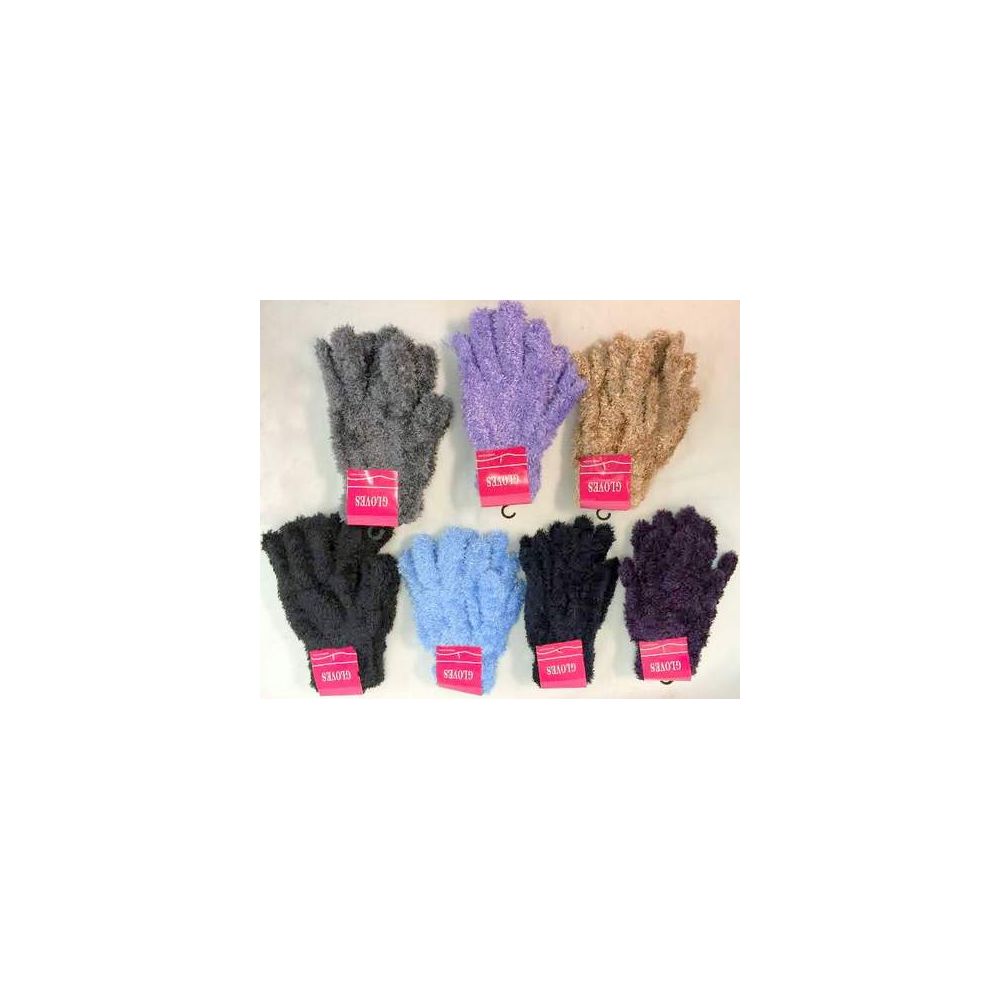 120 Wholesale Adult Unisex Fuzzy Glove Assorted Colors
