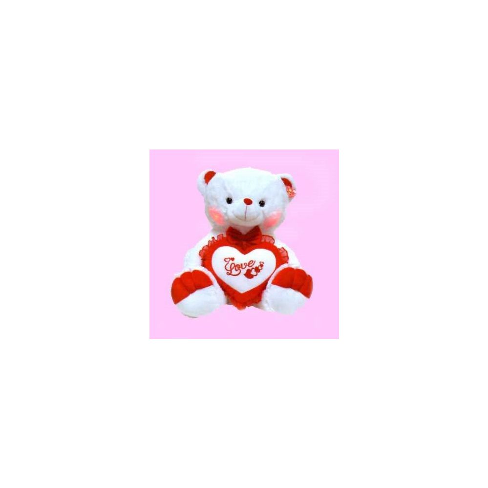 24 Pieces of 24 in White Musical Bear with Light Up Cheeks