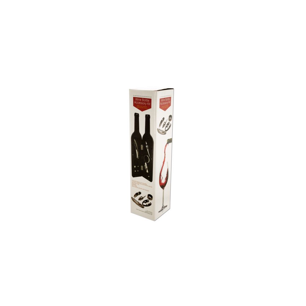 4 Pieces of Wine Bottle Accessory Kit In BottlE-Shaped Case