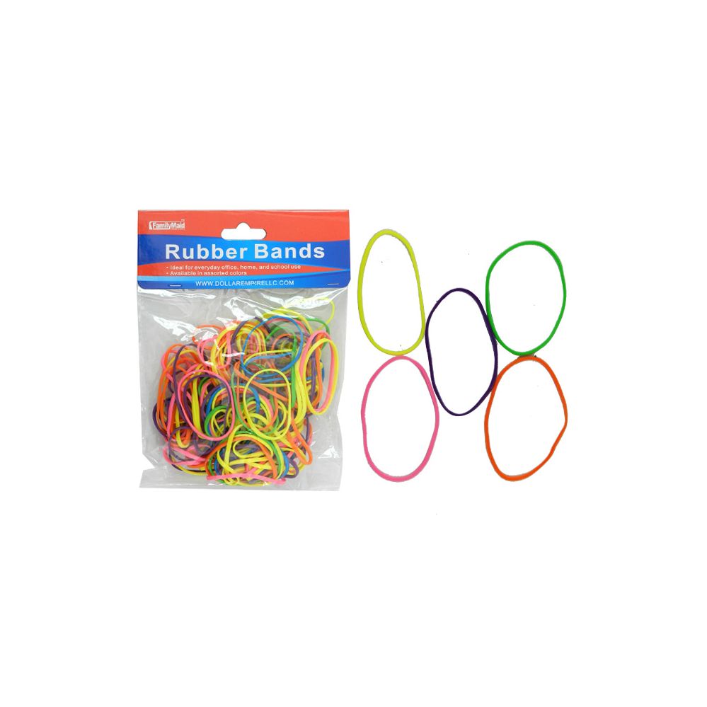96 Wholesale 100g Rubber Bands In Assorted Colors
