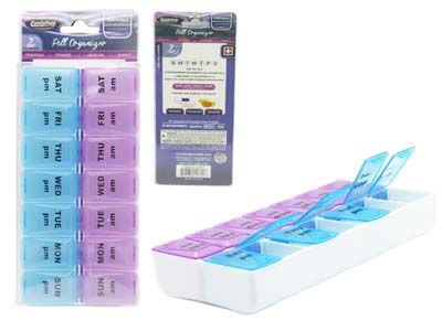 24 Pieces of 7 Days 2 Layer Day And Night Pill Box