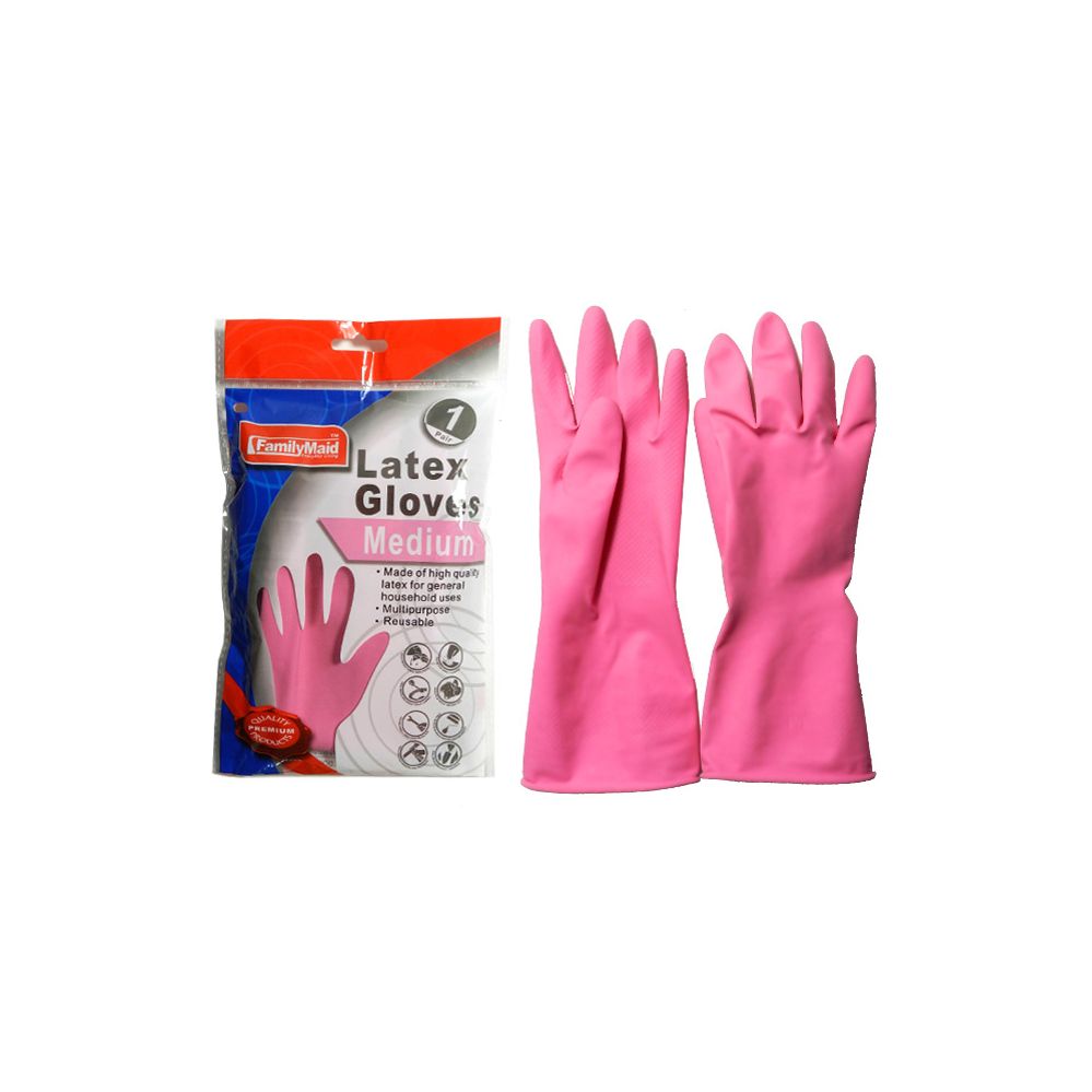 144 Pairs of Medium Pink Rubber Glove