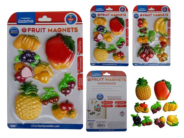 96 Pieces of 9pc Fruit Magnets