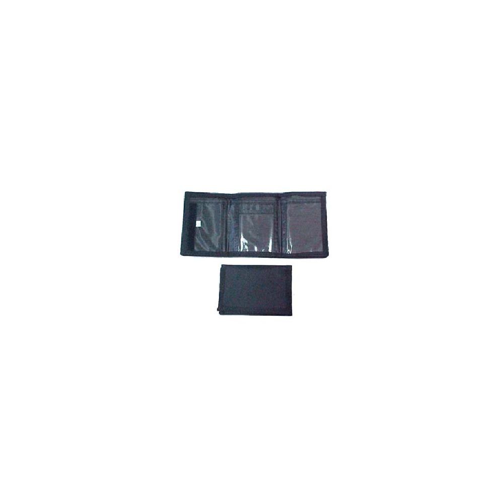 24 Pieces of Trifold Black Velcro Wallet