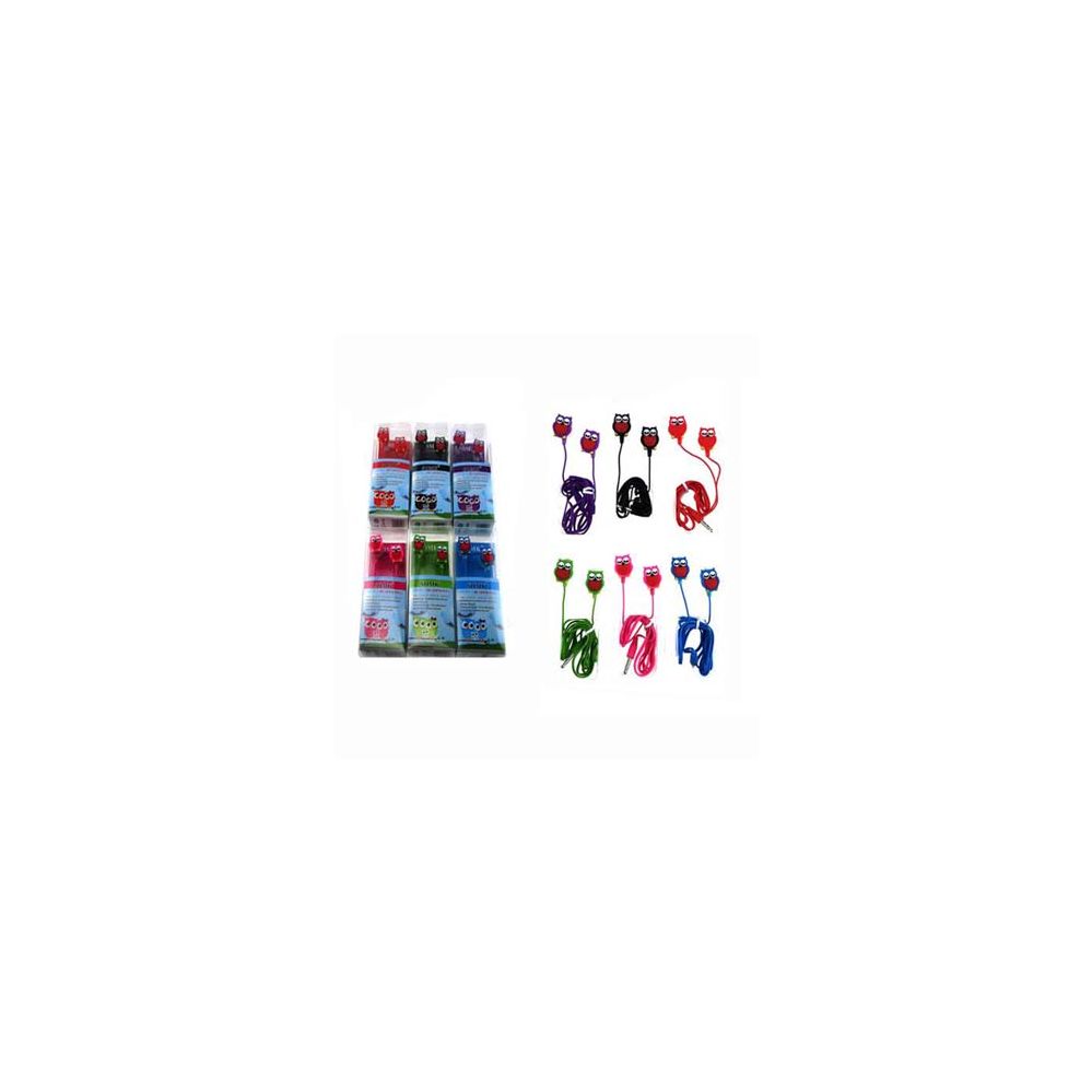 72 Pieces of Owl Earphone Assorted Colors
