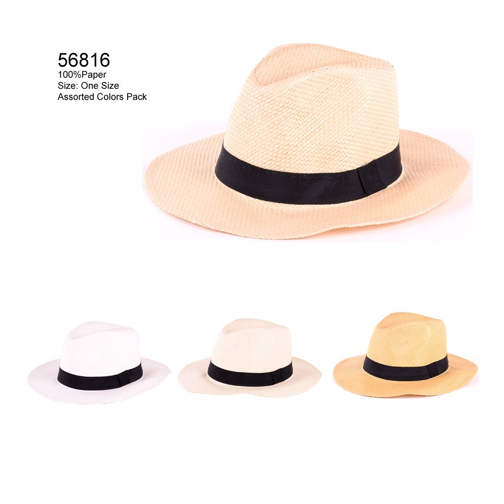 24 Wholesale Assorted Color Sun Hats With Band
