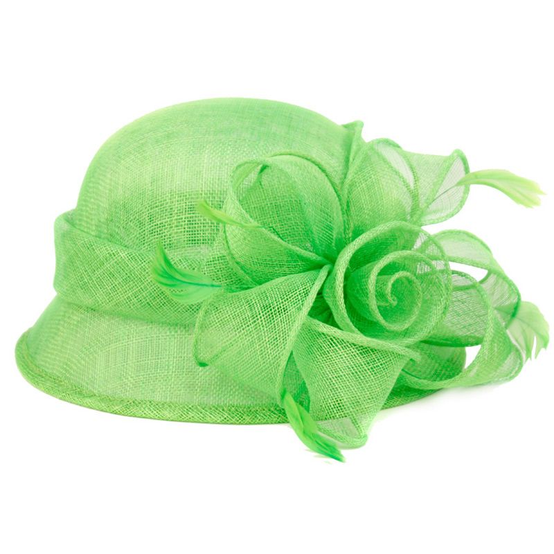 12 Pieces Sinamay Hats In Green - Sun Hats