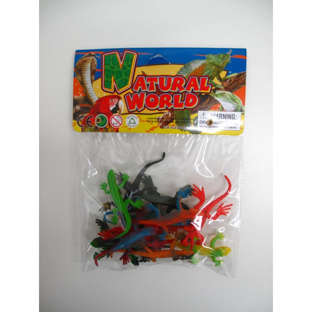 108 Wholesale 12 Pc Plastic Lizards In Poly Bag W/header