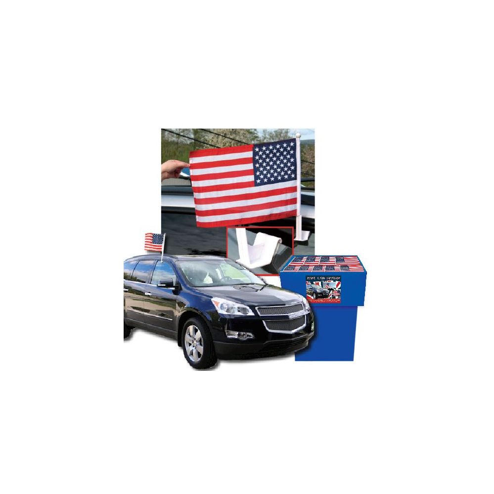 100 Pieces of Dsd - Usa Car Flags 100 Per Display