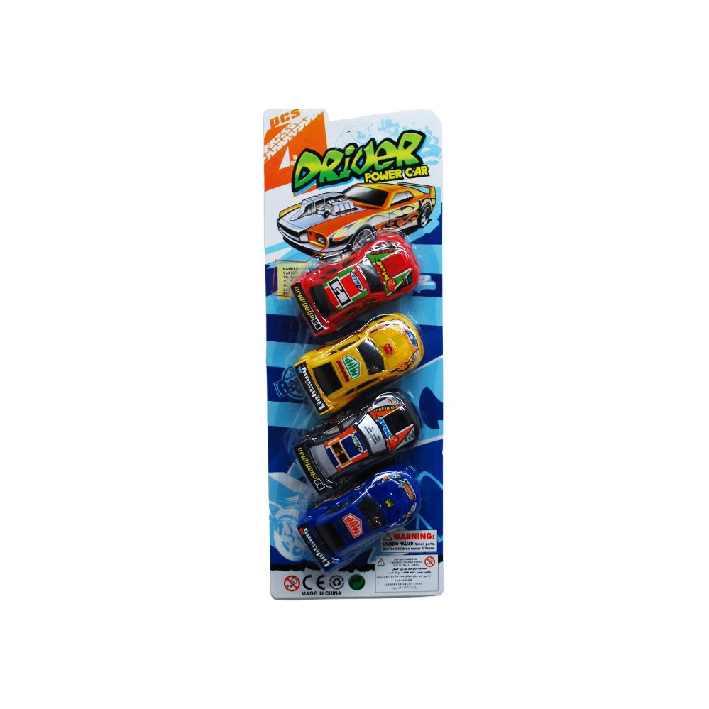 48 Wholesale 4pc 4" Friction Car Set In Blister Card