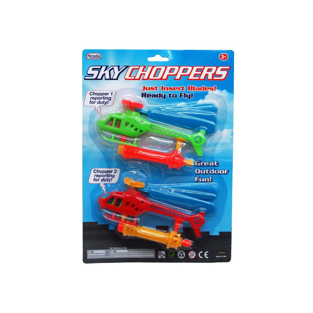 48 Wholesale Two Piece Pull A Line Sky Choppers In Blister Card