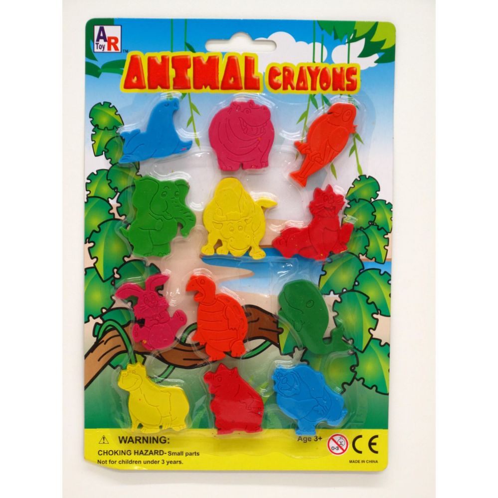 72 Wholesale 12 Piece Animal Crayon
