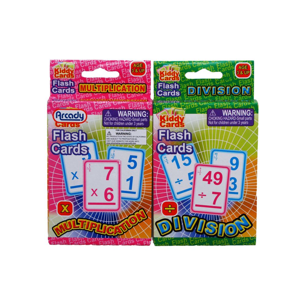 72 pieces of 27 Learning Flash Cards(x & / ) 2asst. In Peg Able Color Box