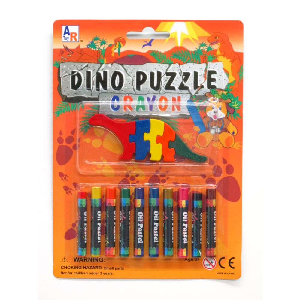 72 Wholesale Dino Puzzle Crayon Set