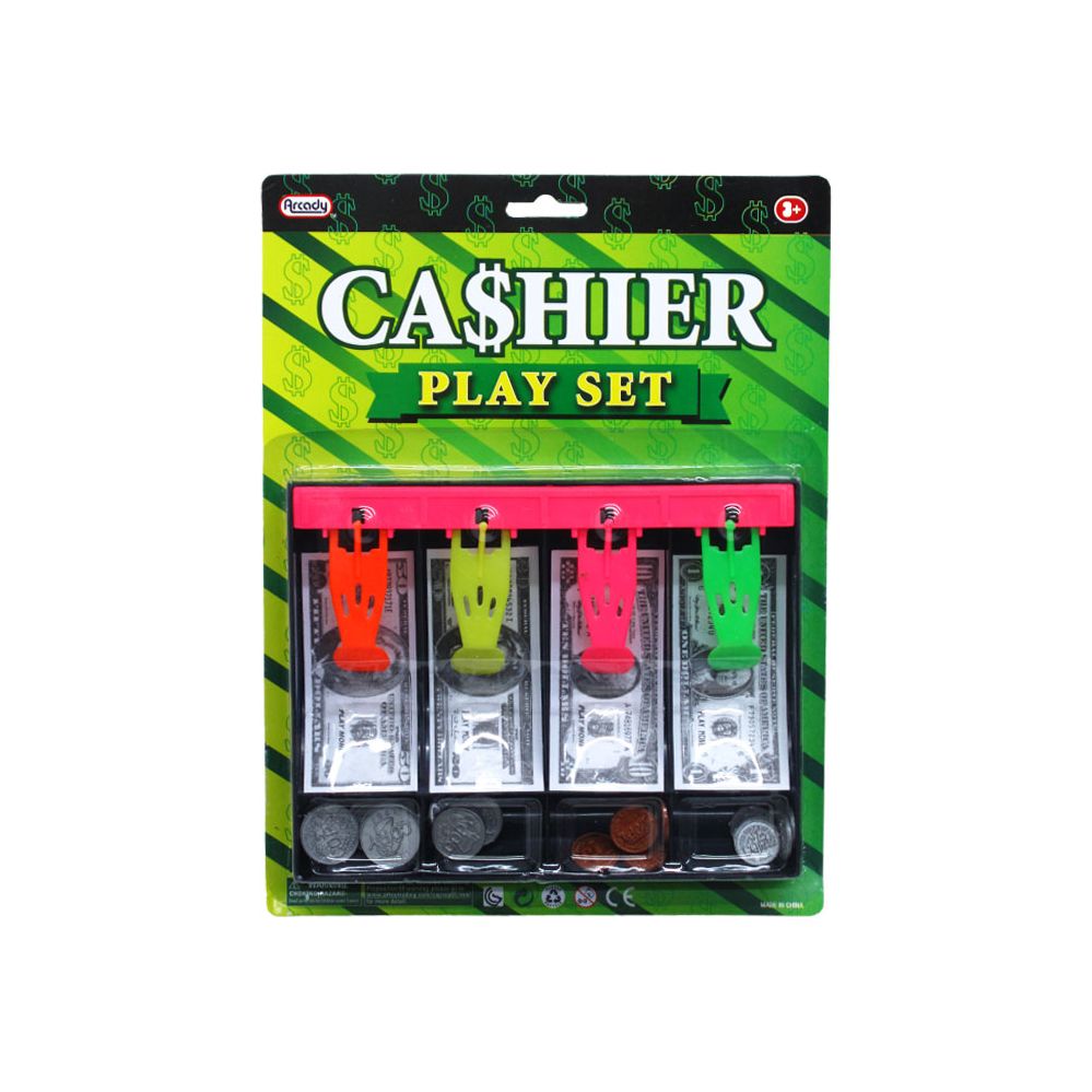 48 Wholesale Playing Money Cash Drawer W/coins In Blistered Card