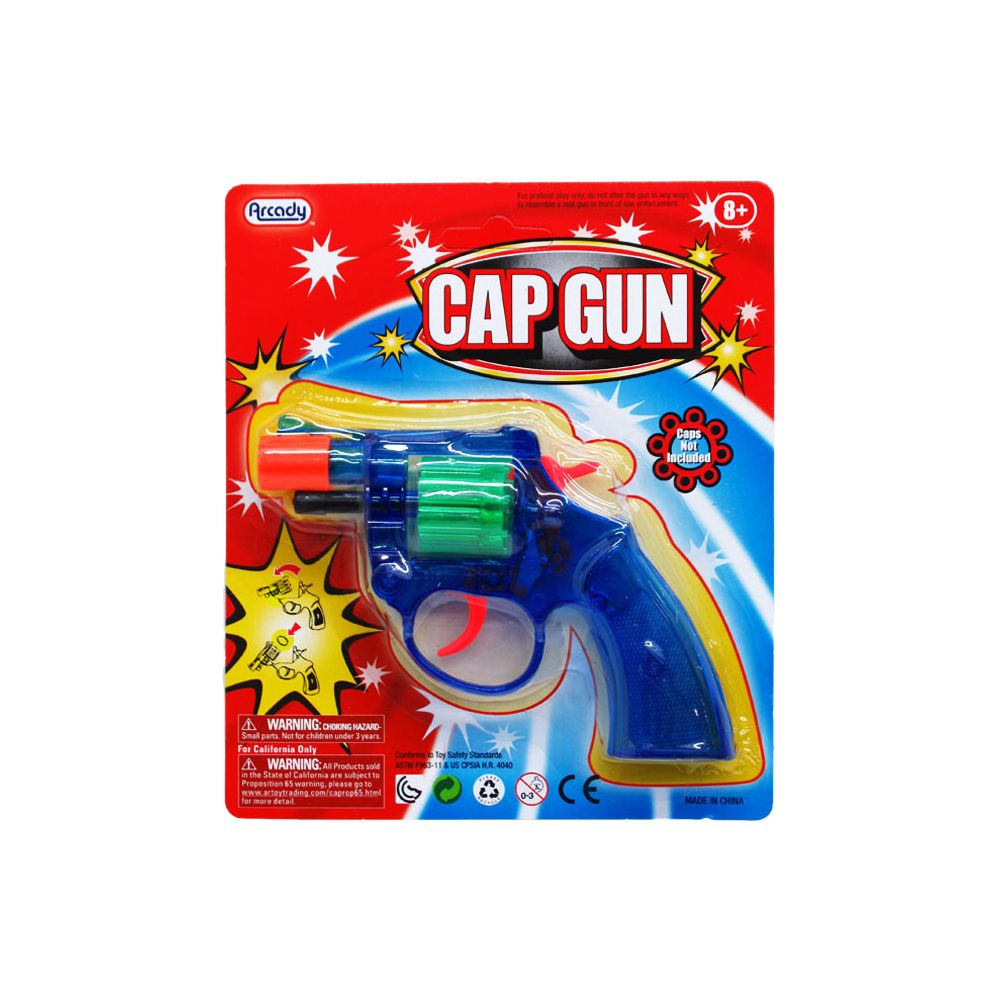 96 Wholesale Clear MultIColor Cap Gun(revolver) at