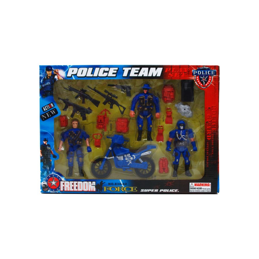 24 Wholesale 18pc Police Team Action Fig Play Set In Window Box