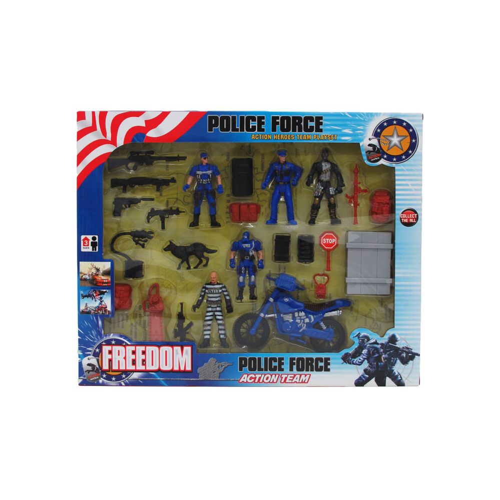 18 Wholesale Police Force Play Set In Window Box
