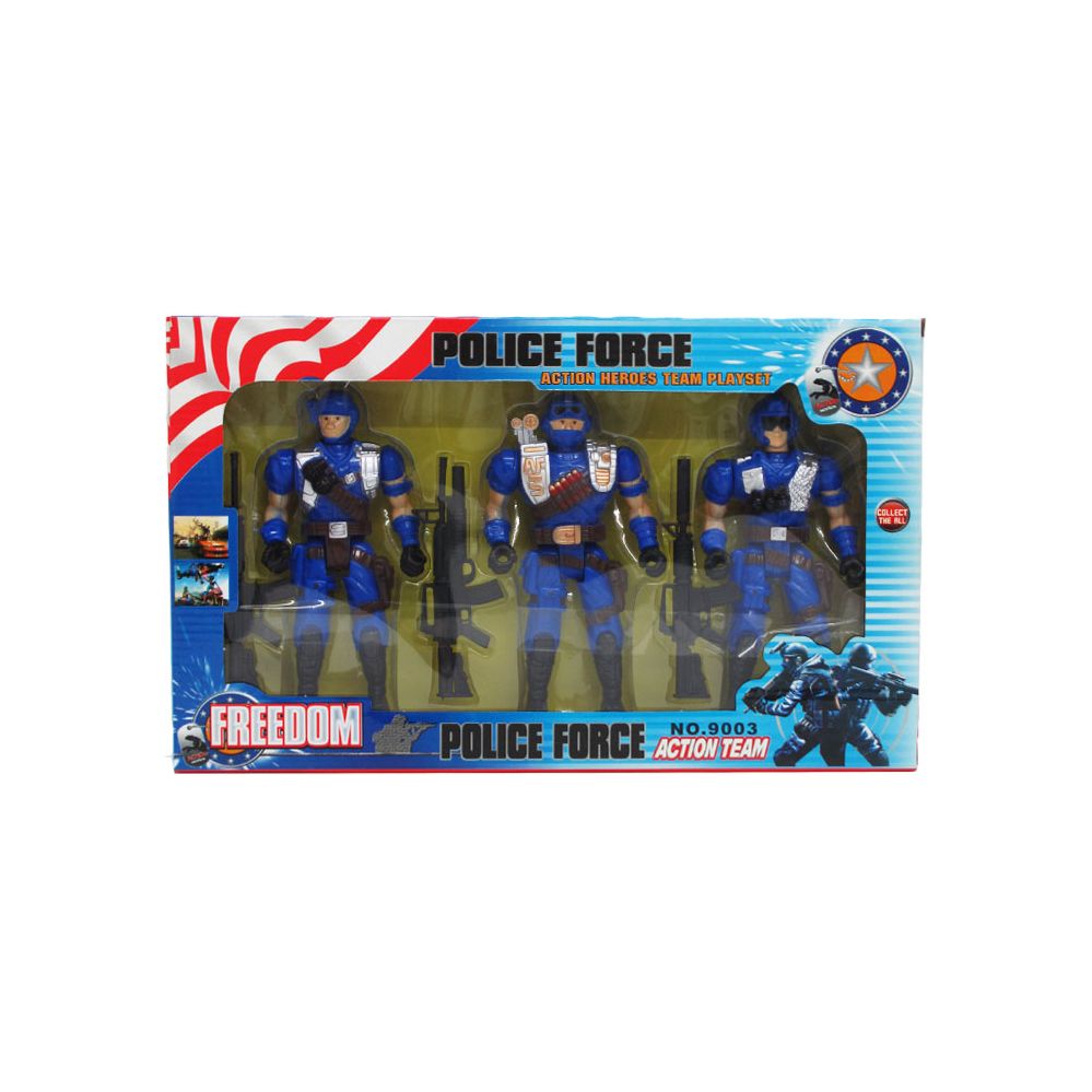 24 Wholesale 3pc 7" Police Action Figs. Set W/accss In Window Box