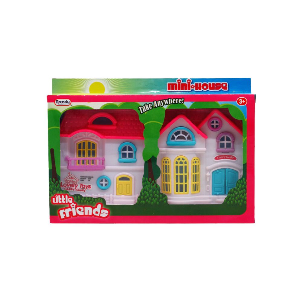 48 Wholesale 9" X 5.5" Happy Family Mini House In Window Pegable Box