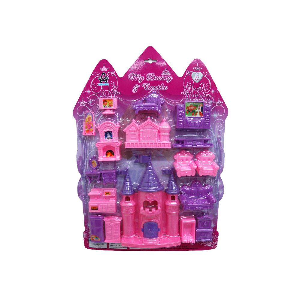 24 Wholesale Dream Castle W/furniture In Blistered Card