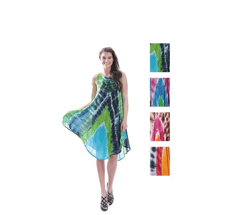 Womens Rayon Tie Dye Dress - Wholesale Sock Deals