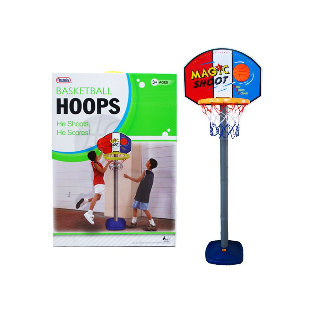 6 Pieces of 60"h Plastic Basketball Play Set W/21" Backboard In Color Box